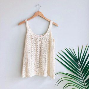 ⭐️ Pink Republic Crochet Tank Cream Cotton Seed XL